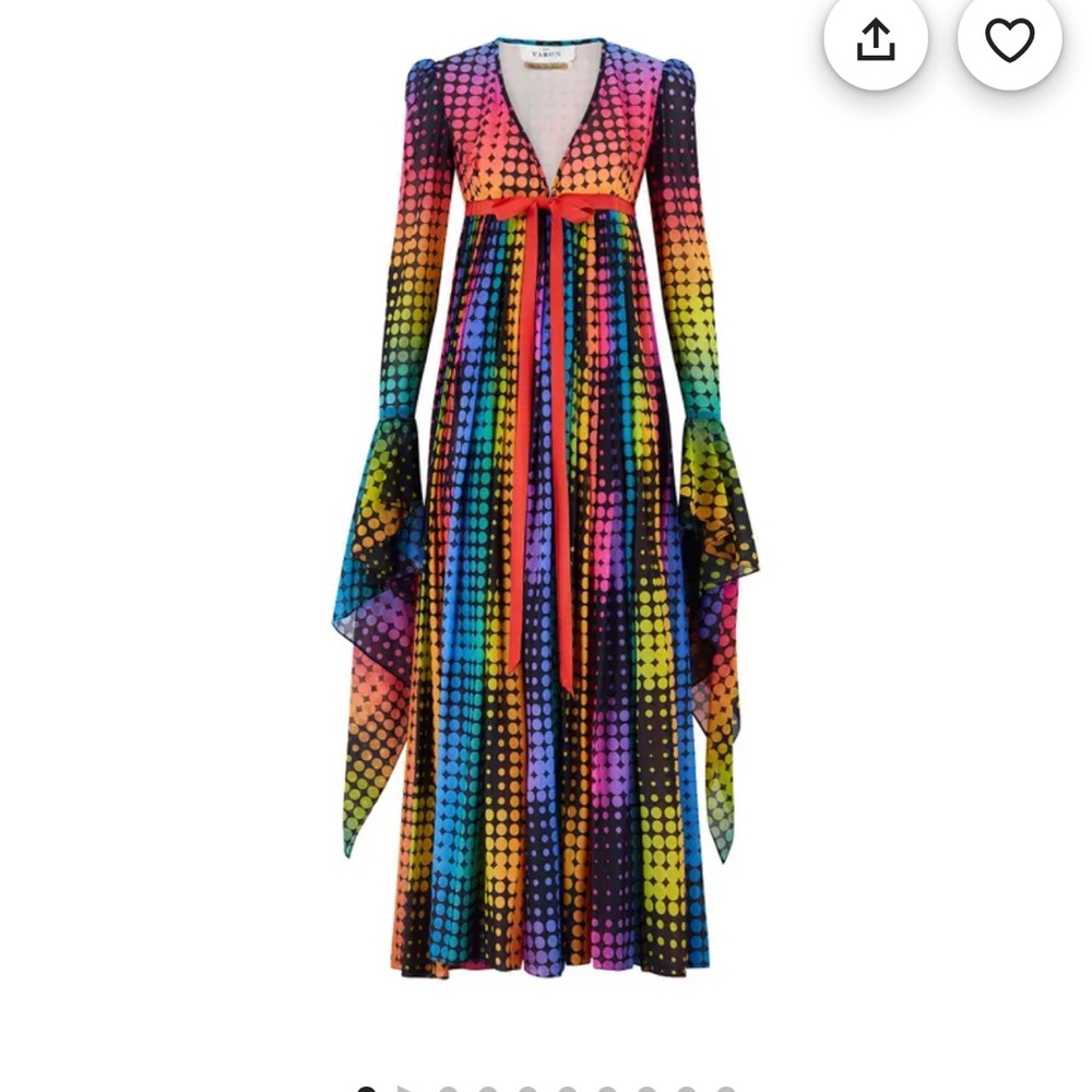 Multicolor Long Sleeve Maxi Dress